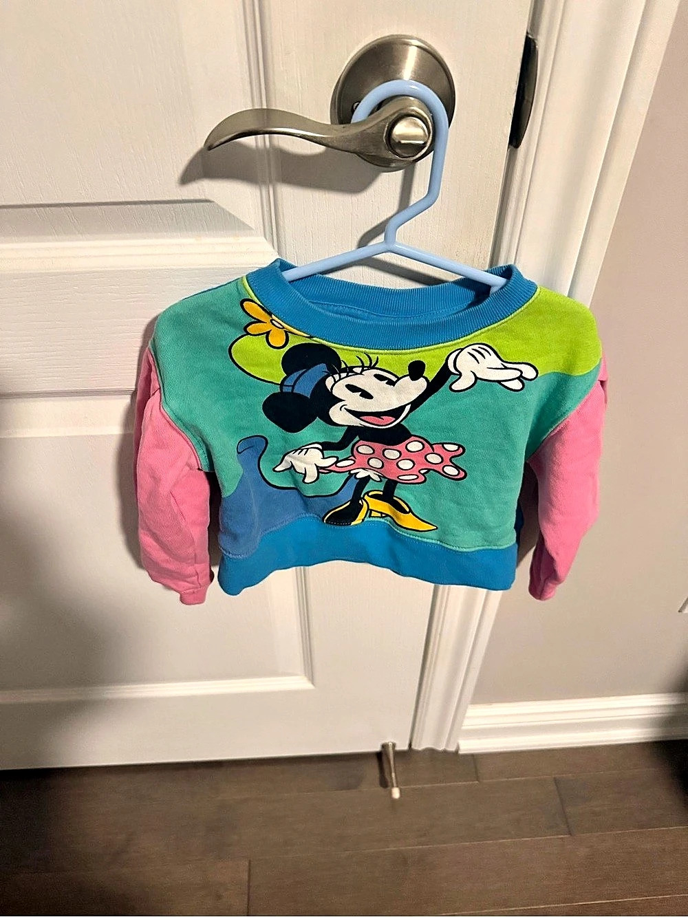 Vintage Disney Mickey Mouse Graphic Sweatshirt Girls 2T Blue & Pink
